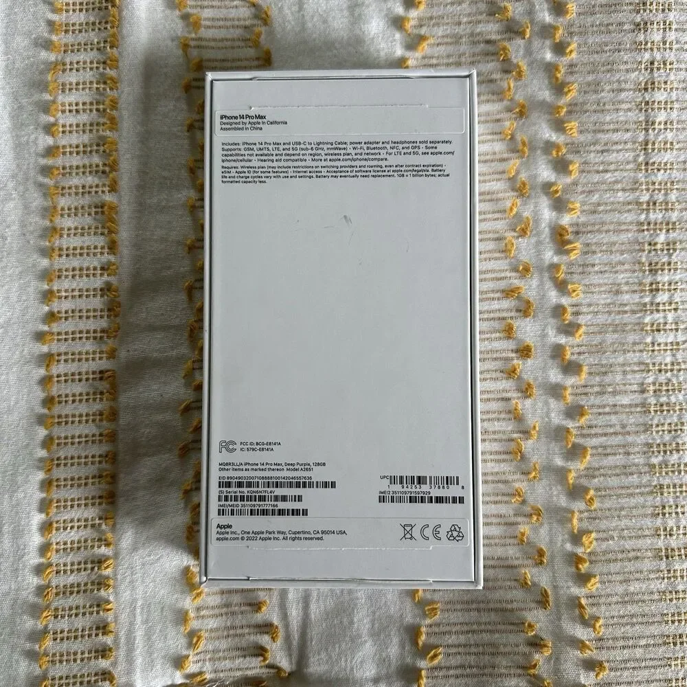 Original iPhone USB-C Charging Cable w/ iPhone 14 Pro Max Empty Box - NO PHONE
